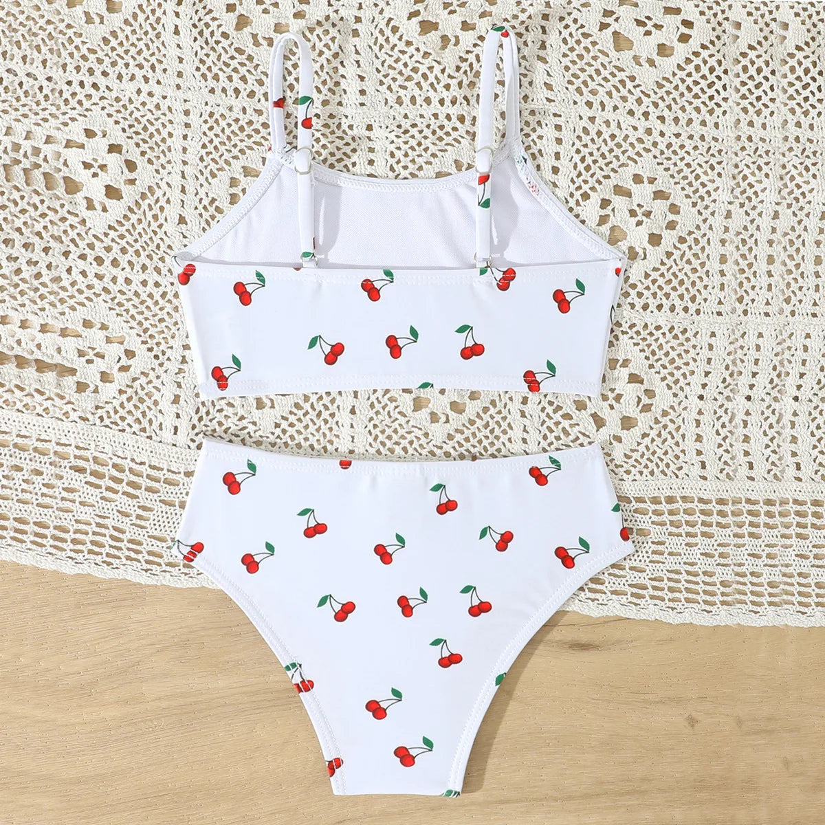 בגד ים משולש 2חלקים דובדבנים ופרחים