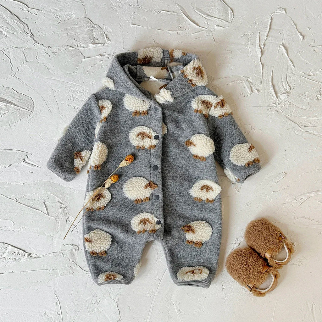 אוברול כותנה דגם כבשים