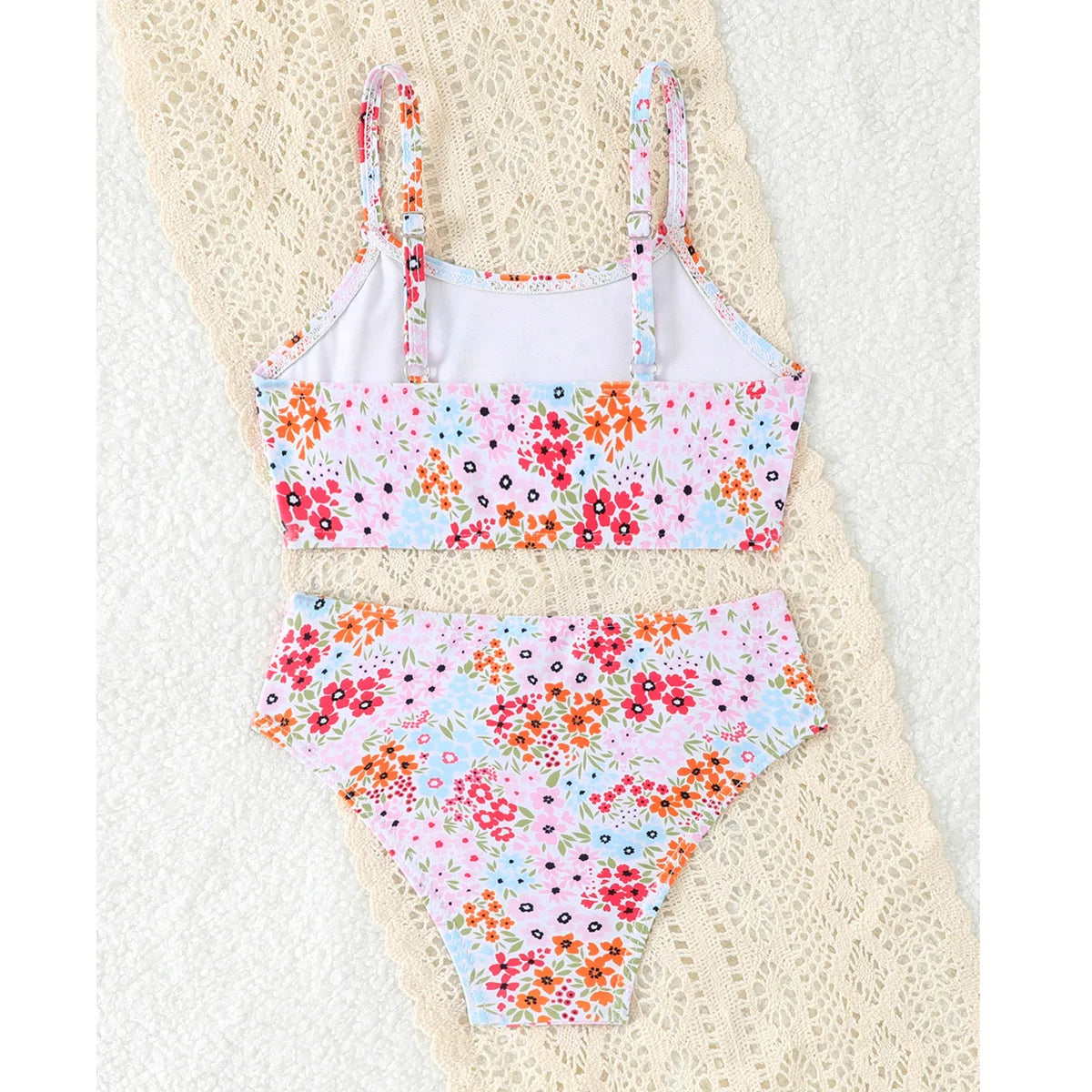 בגד ים משולש 2חלקים דובדבנים ופרחים