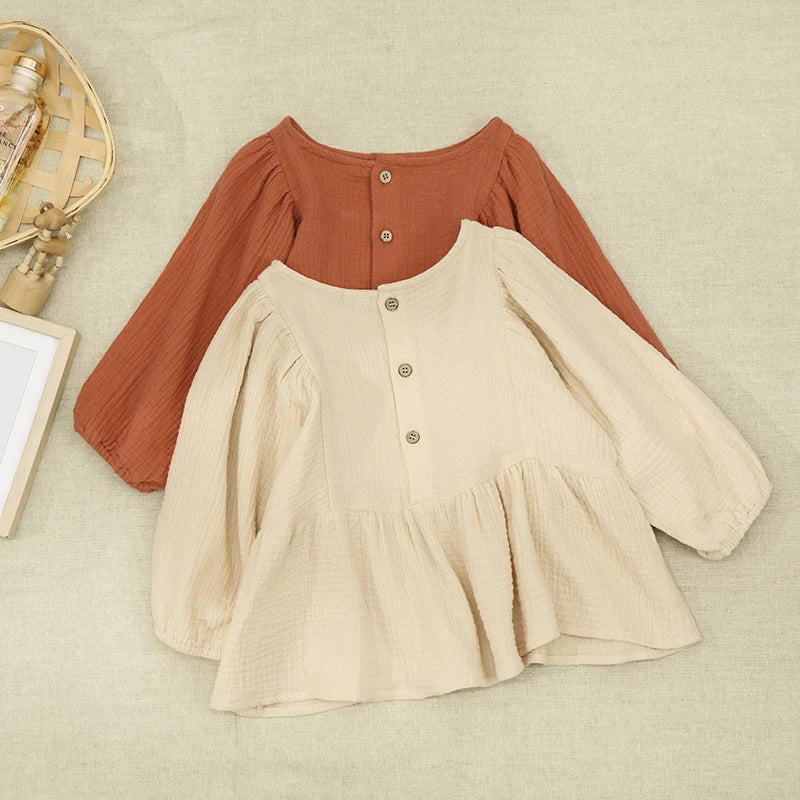 טופ כותנה בגזרת שמלה קצרה